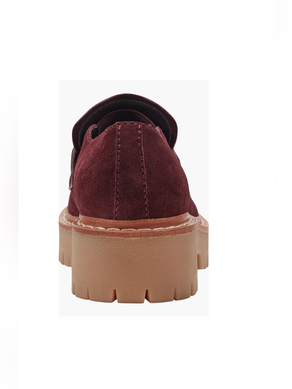 Marc Fisher LTD Norton Lug Sole Penny Loafers Dark Red Calf Hair Women’s 8 - Picture 10 of 14